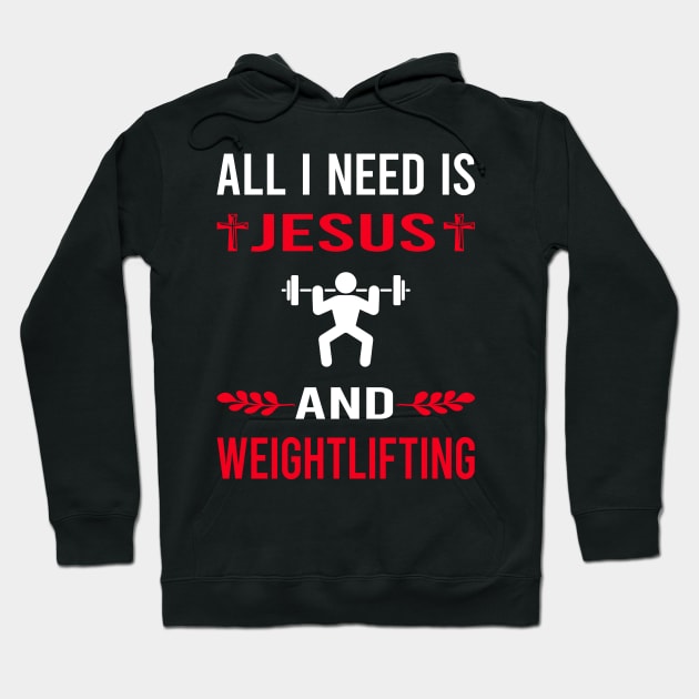 I Need Jesus And Weightlifting Lifting Hoodie by Good Day